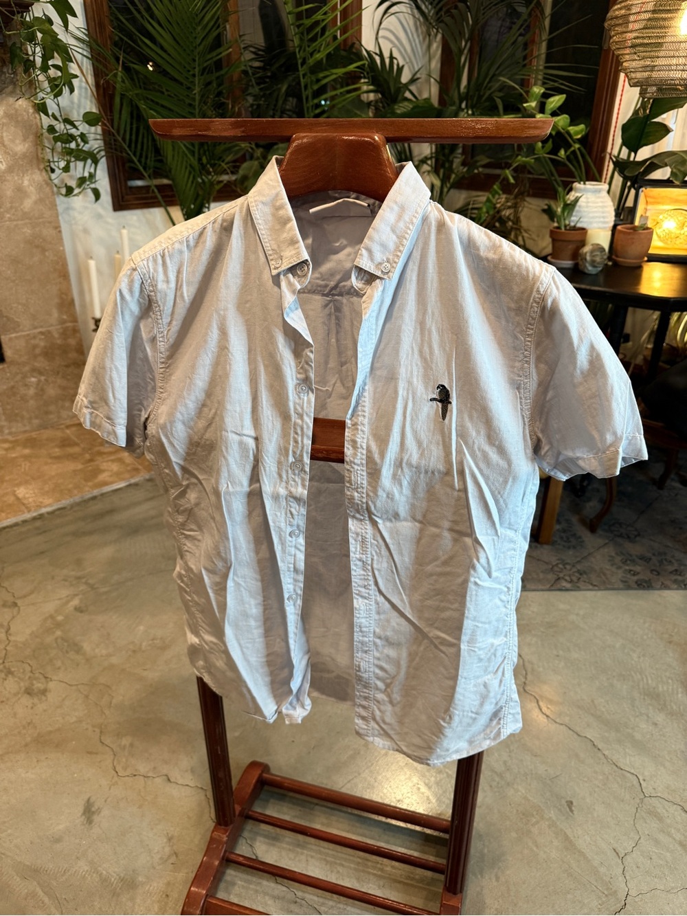 Light Blue Short Sleeve Button-Up Shirt